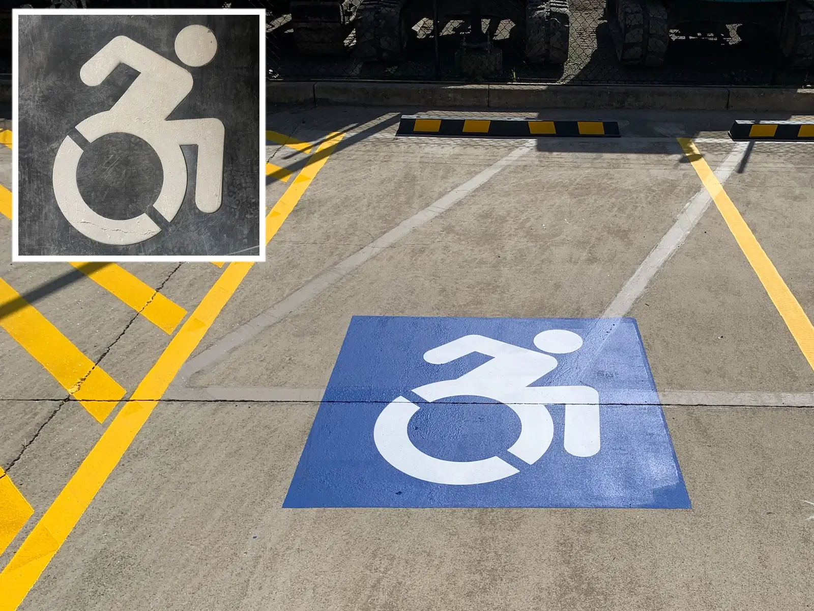 Disability parking custom line marking stencil